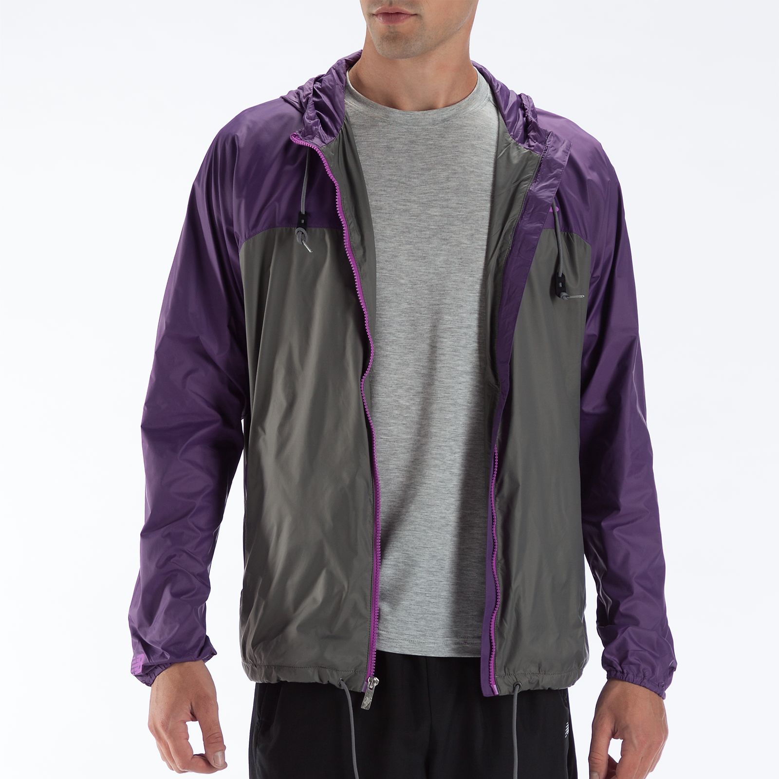 Windcheater Jacket, Loganberry with Asphalt