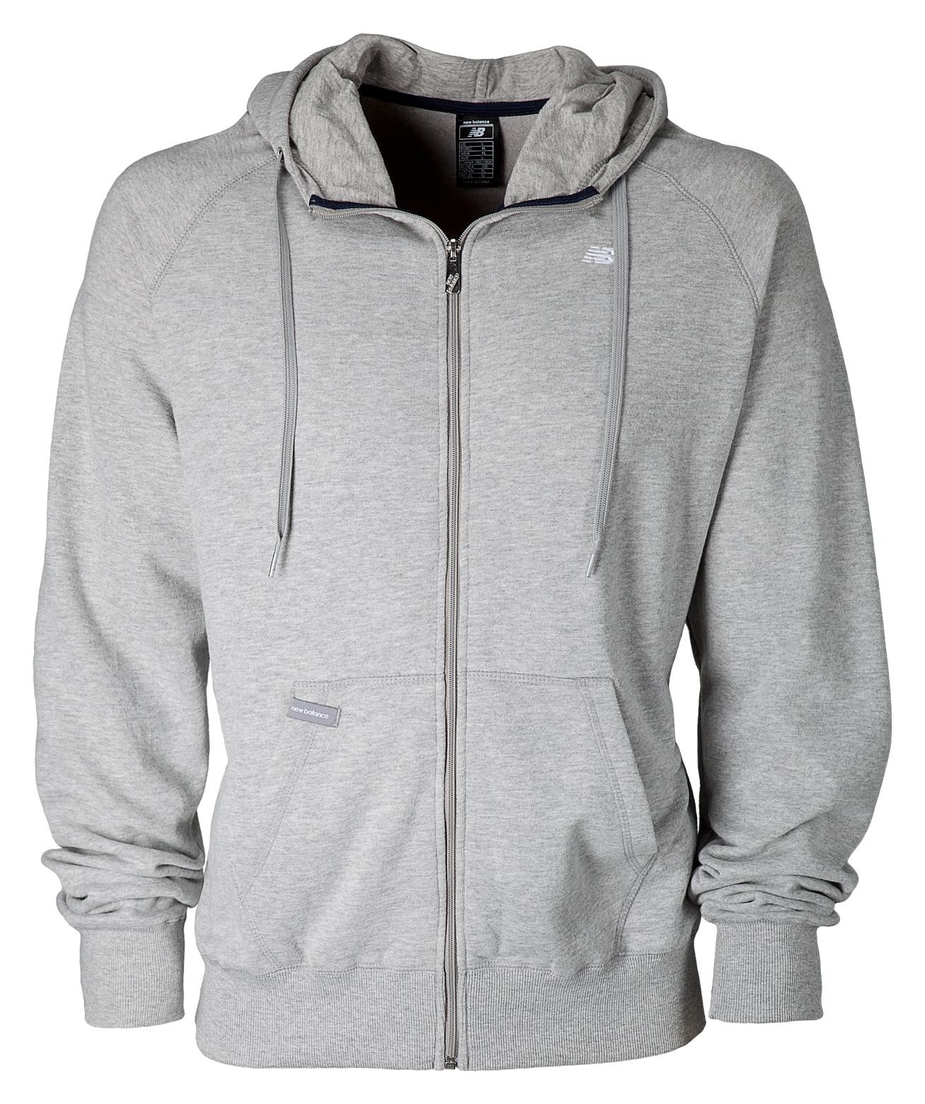 Essential Full Zip Hoodie, Athletic Grey
