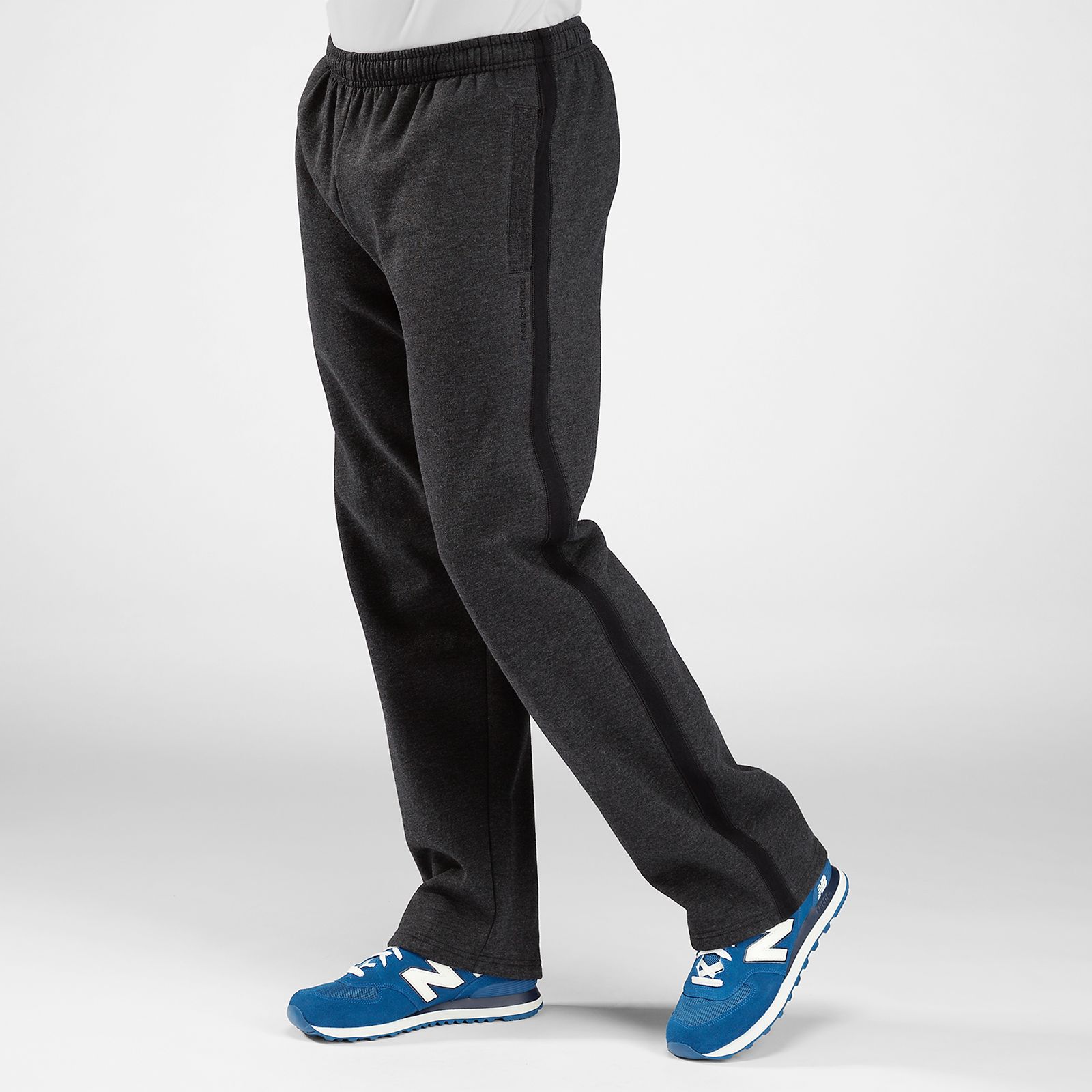 Panel Fleece Pant, Dark Grey Marle