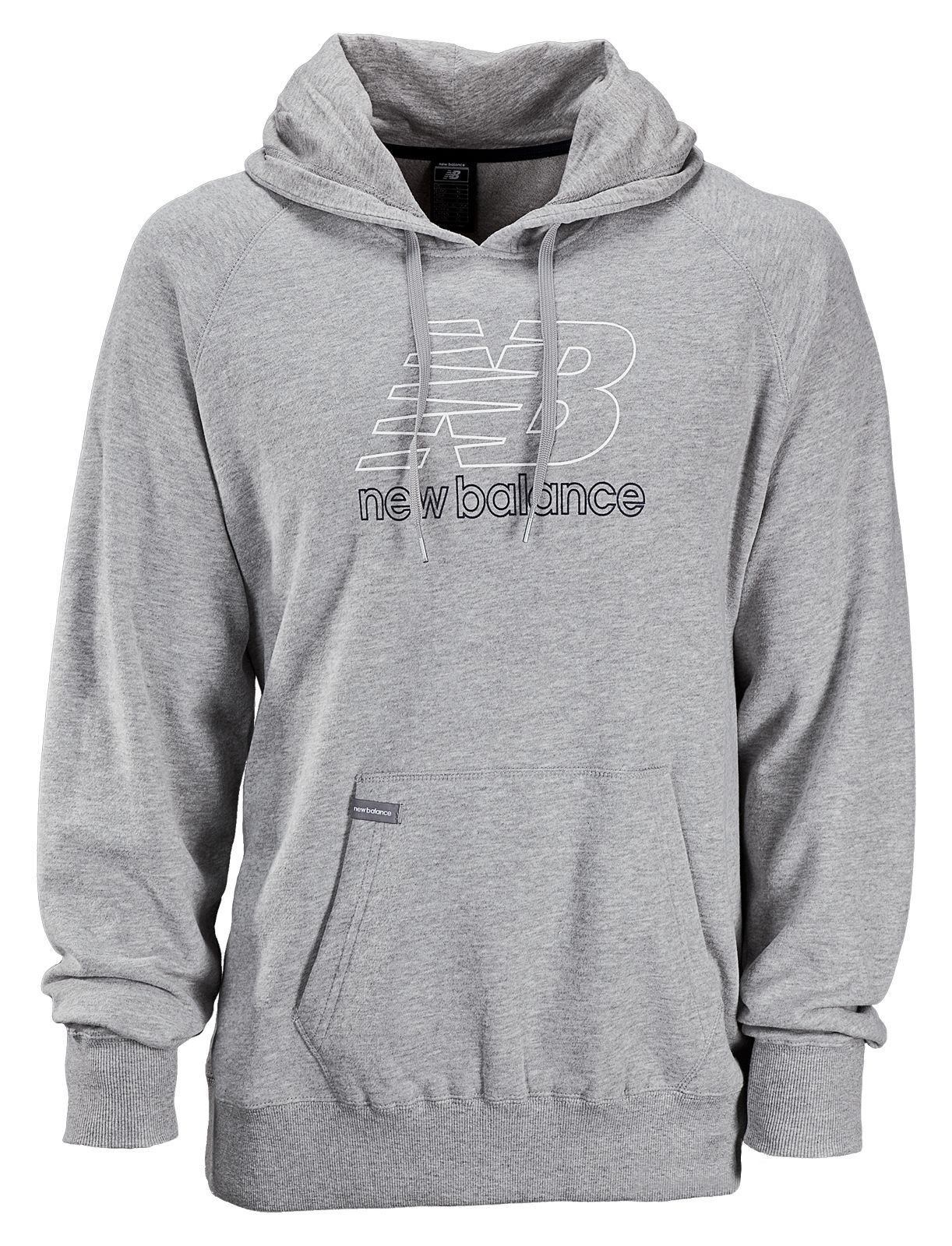 Essential Pullover Hoodie, Athletic Grey with White