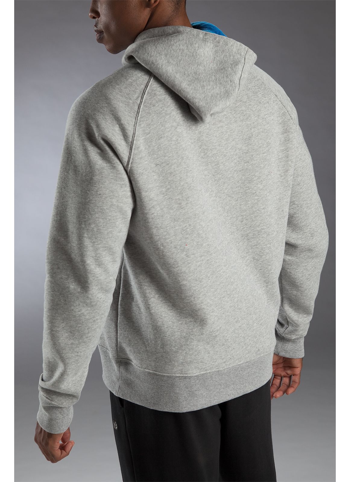 Essential Pullover Hoodie, Grey with Blue