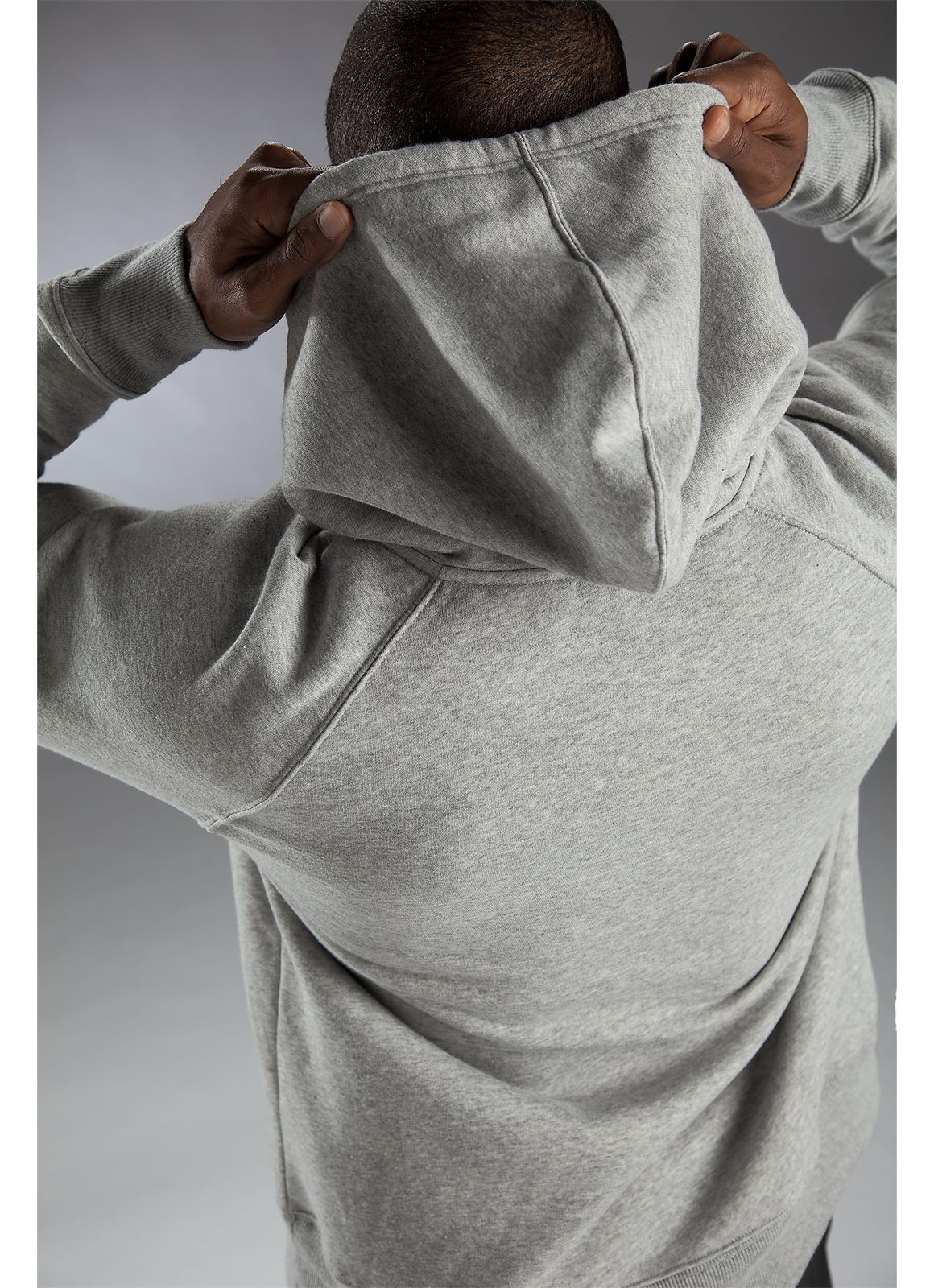 Essential Pullover Hoodie, Grey with Blue