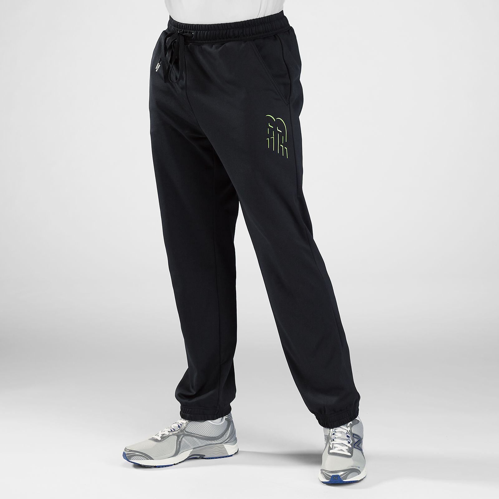 Tech Fleece Pant, Black with Hi-Vis Yellow