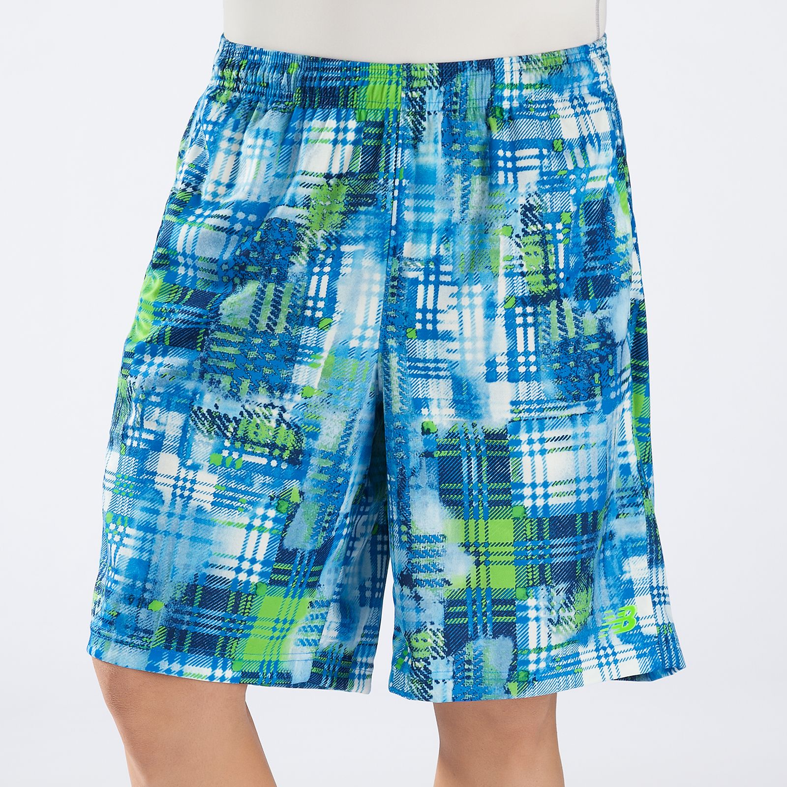 10" Printed Plaid Short, Jazz Green