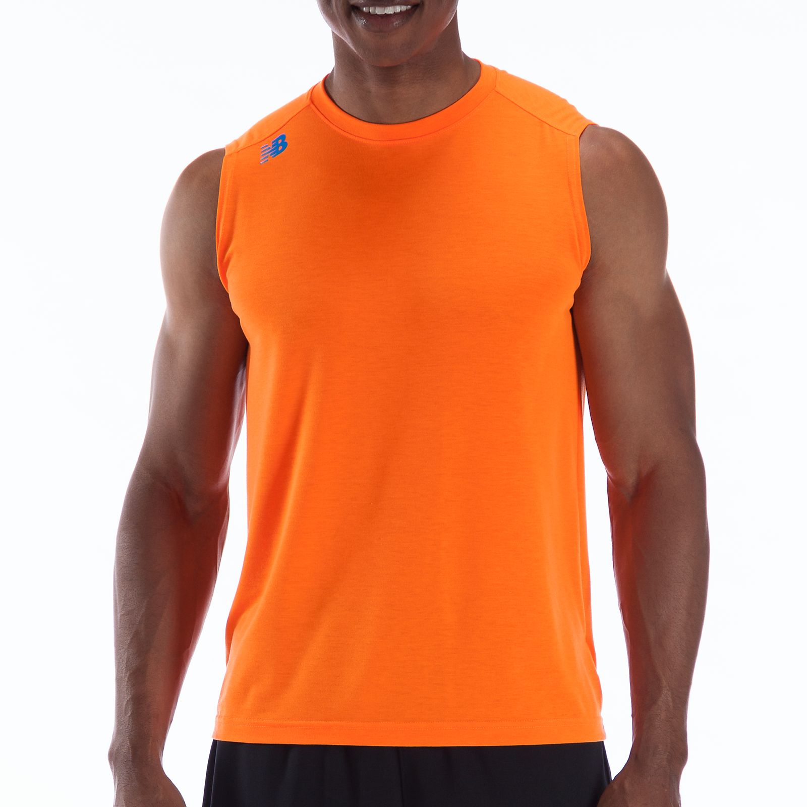 Sleeveless Tech Tee, Orange Flash