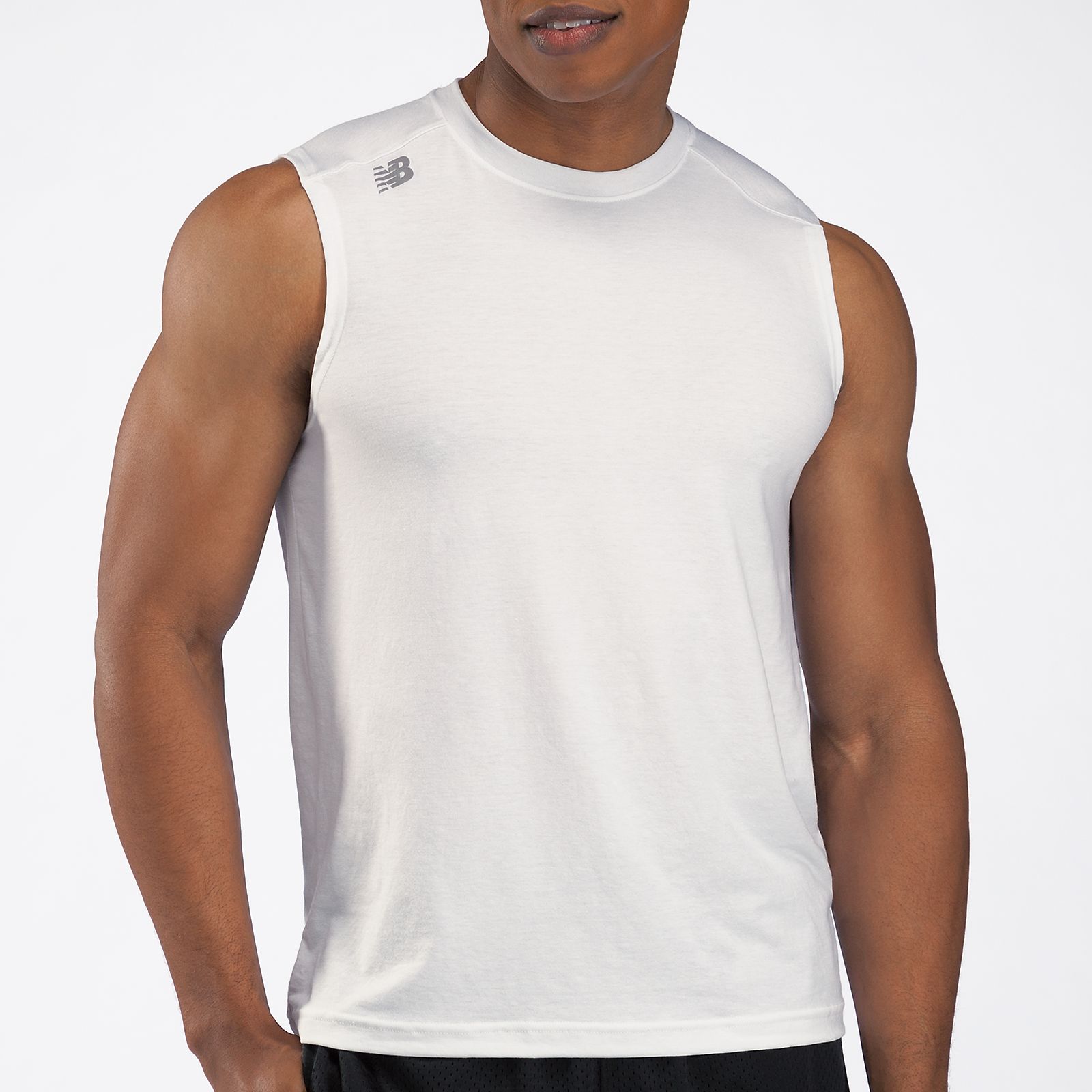 Sleeveless Tech Tee, White