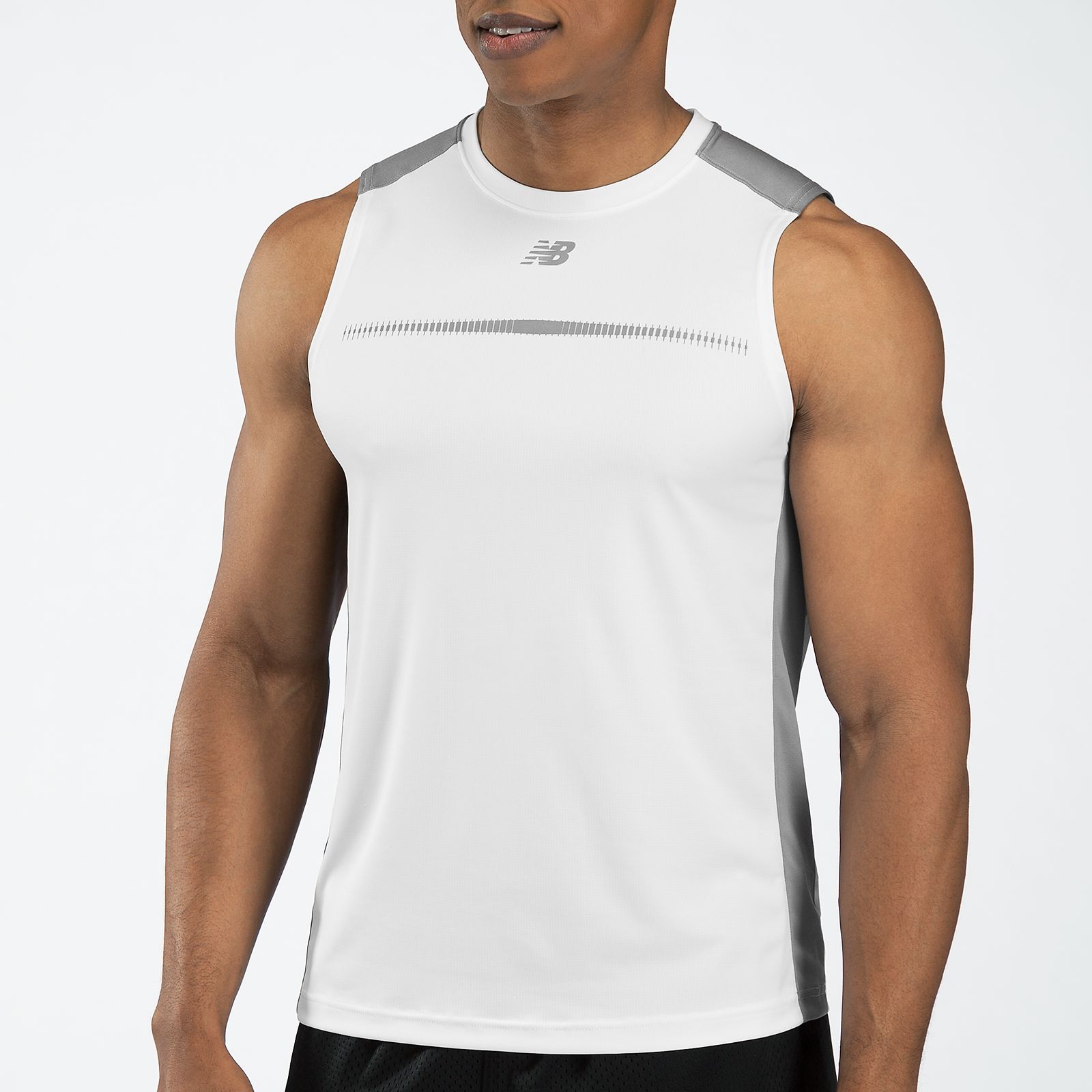 Align Sleeveless Top, White with Black