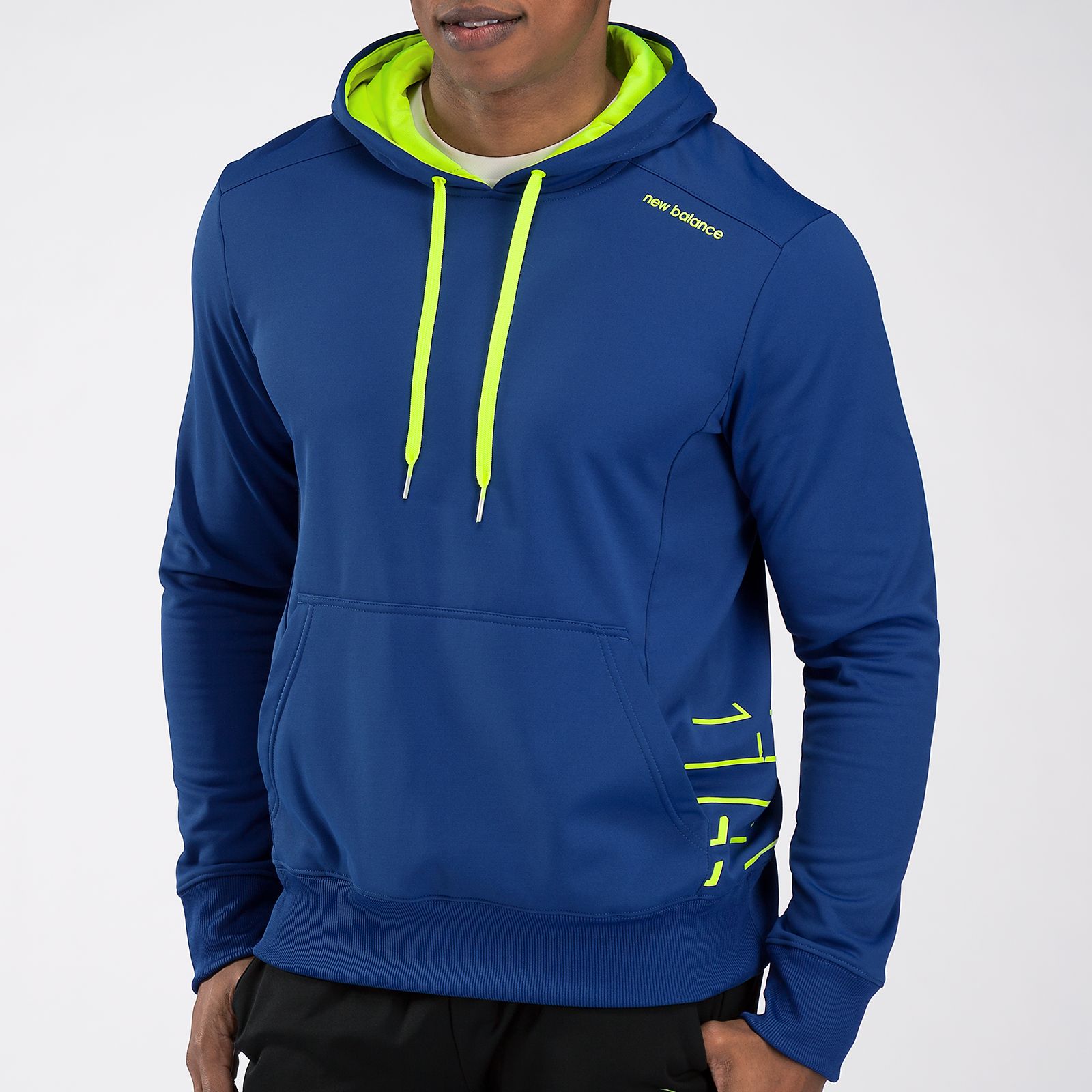 Tech Fleece Pull Over Hood, Sodalite with Hi-Vis Yellow