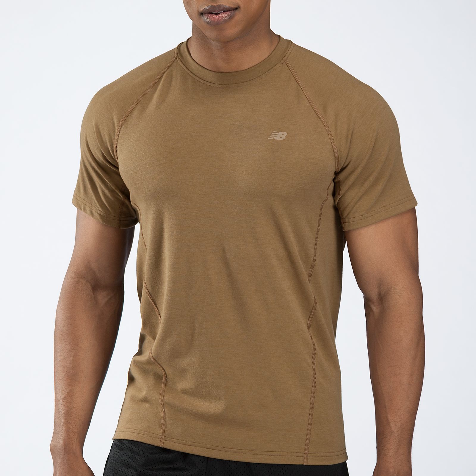 Stretch Performance Tee, Coyote with Brown