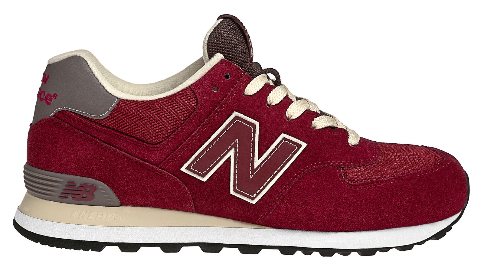 New Balance 574, Maroon with Dark Taupe