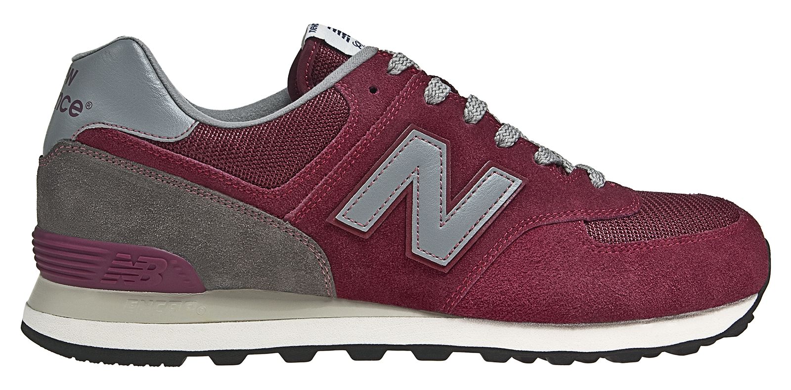 80s Running 574, Burgundy with Grey