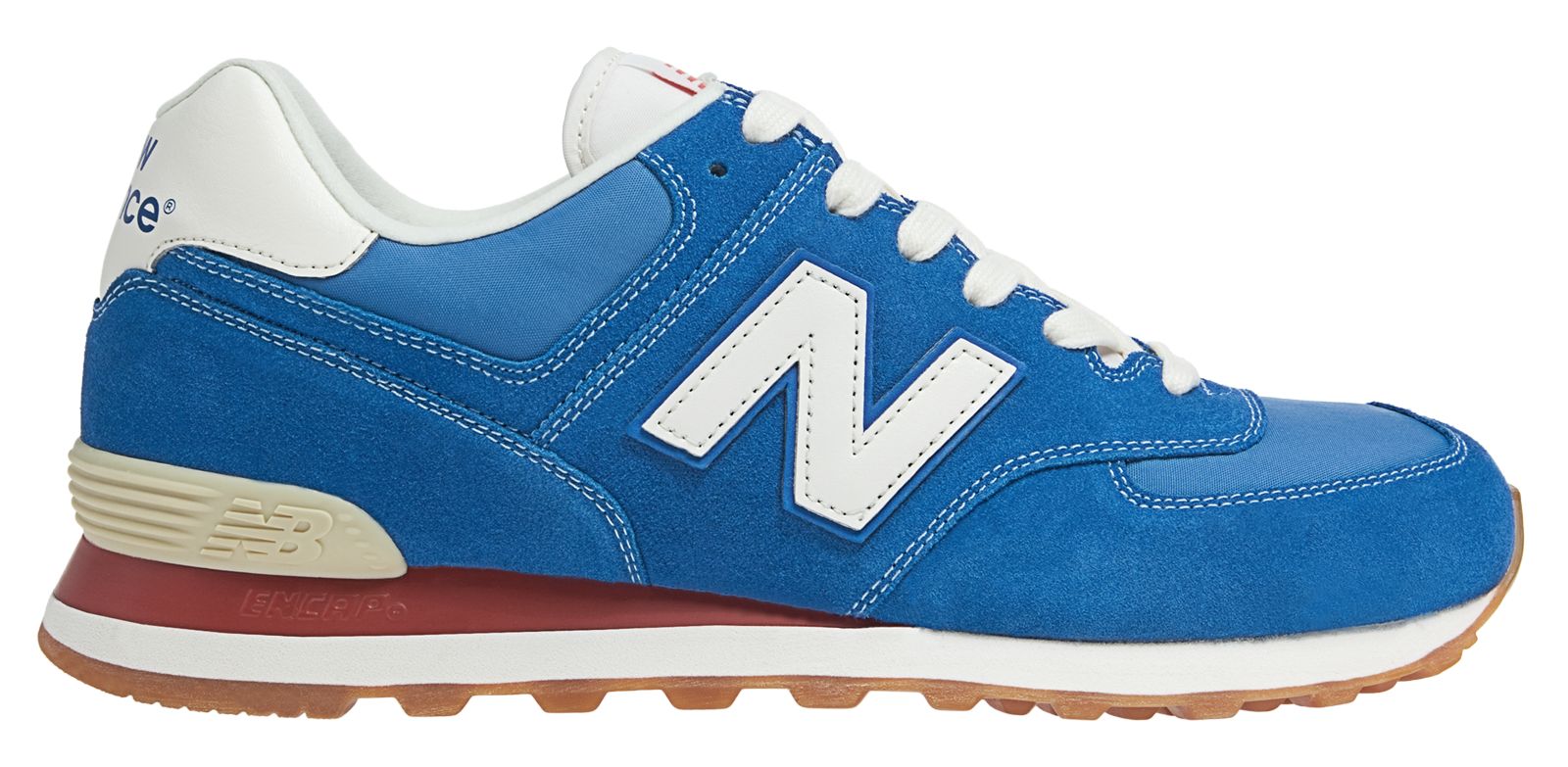 70s Running 574, Classic Blue with Red & White
