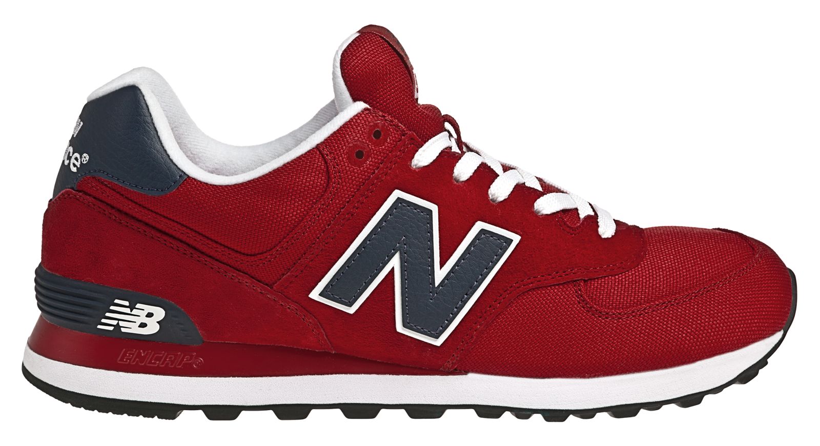 New Balance 574, Red with Charcoal