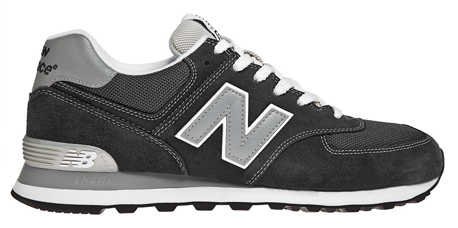 New Balance 574, Black with Grey &amp; White