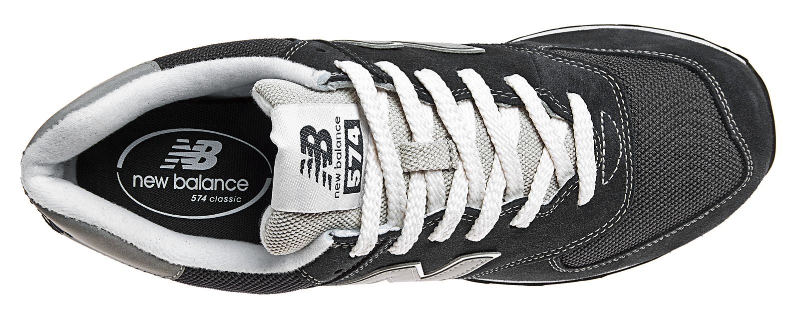 New Balance 574, Black with Grey &amp; White
