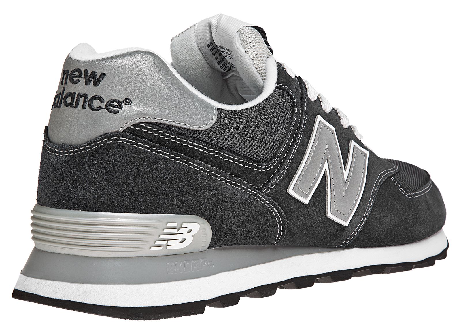 New Balance 574, Black with Grey &amp; White