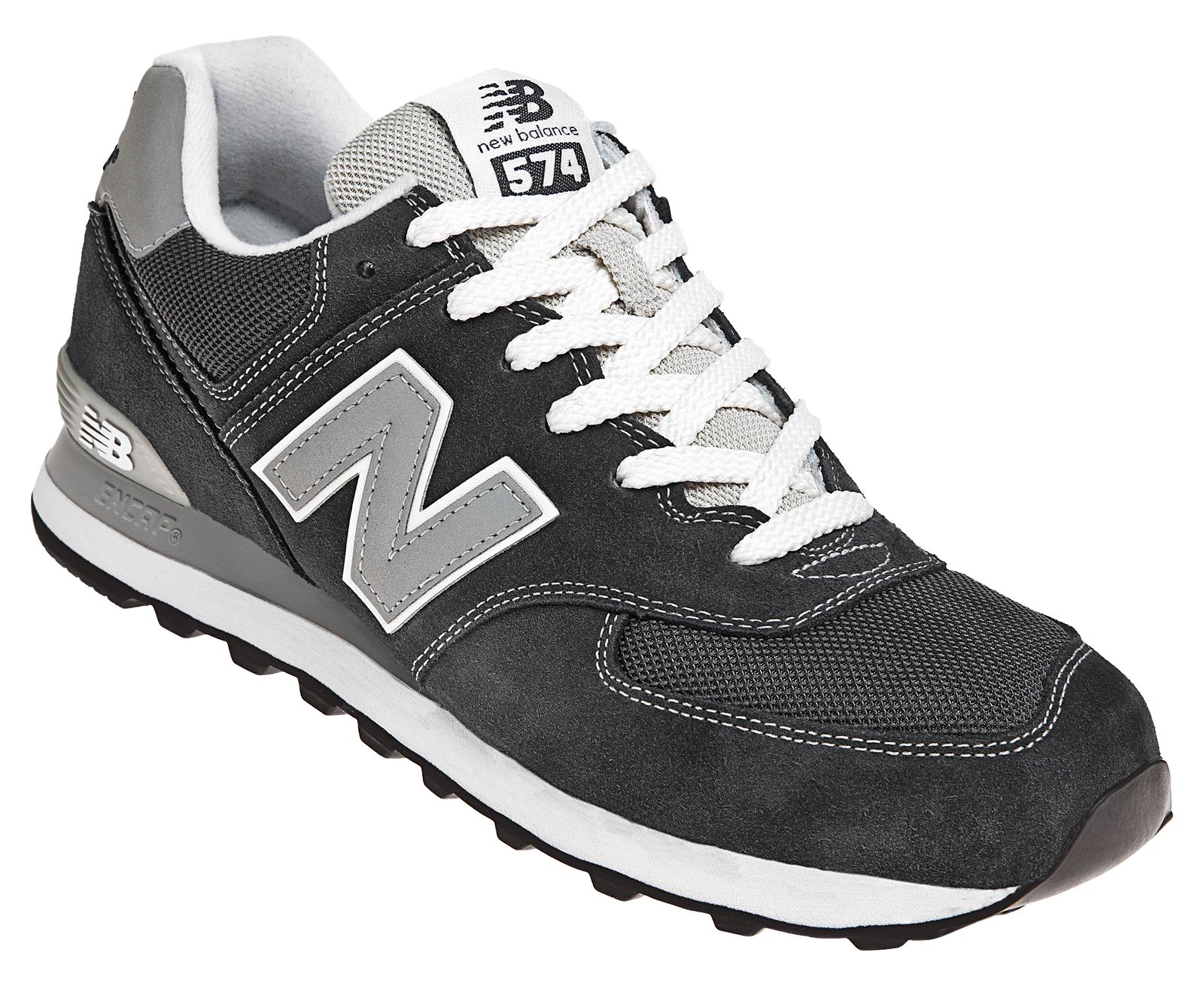 New Balance 574, Black with Grey &amp; White