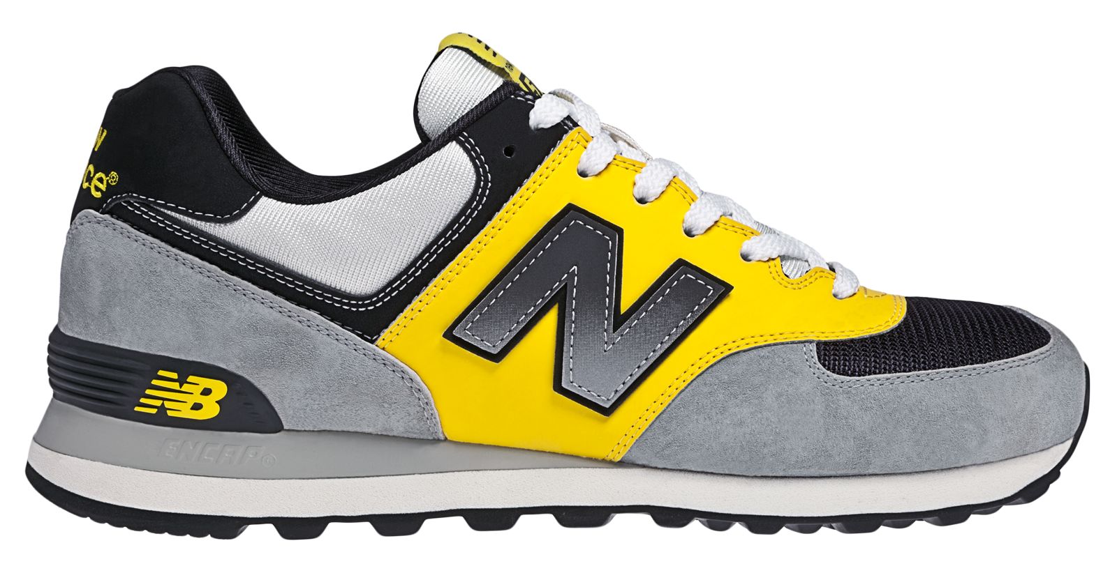 90s Running 574, Grey with Yellow & Black