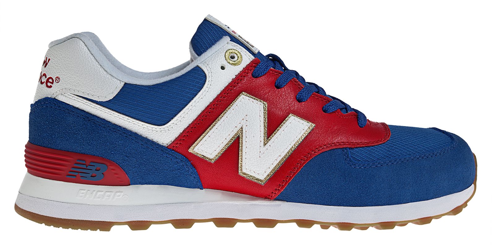 New Balance 574, Blue with Red & White