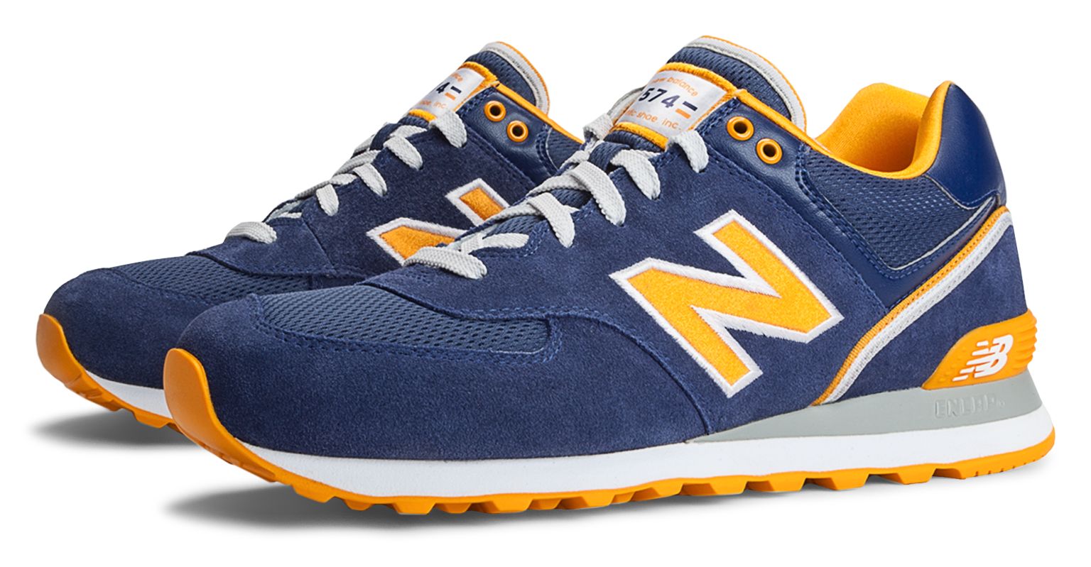 Stadium Jacket 574, Navy with Yellow &amp; White