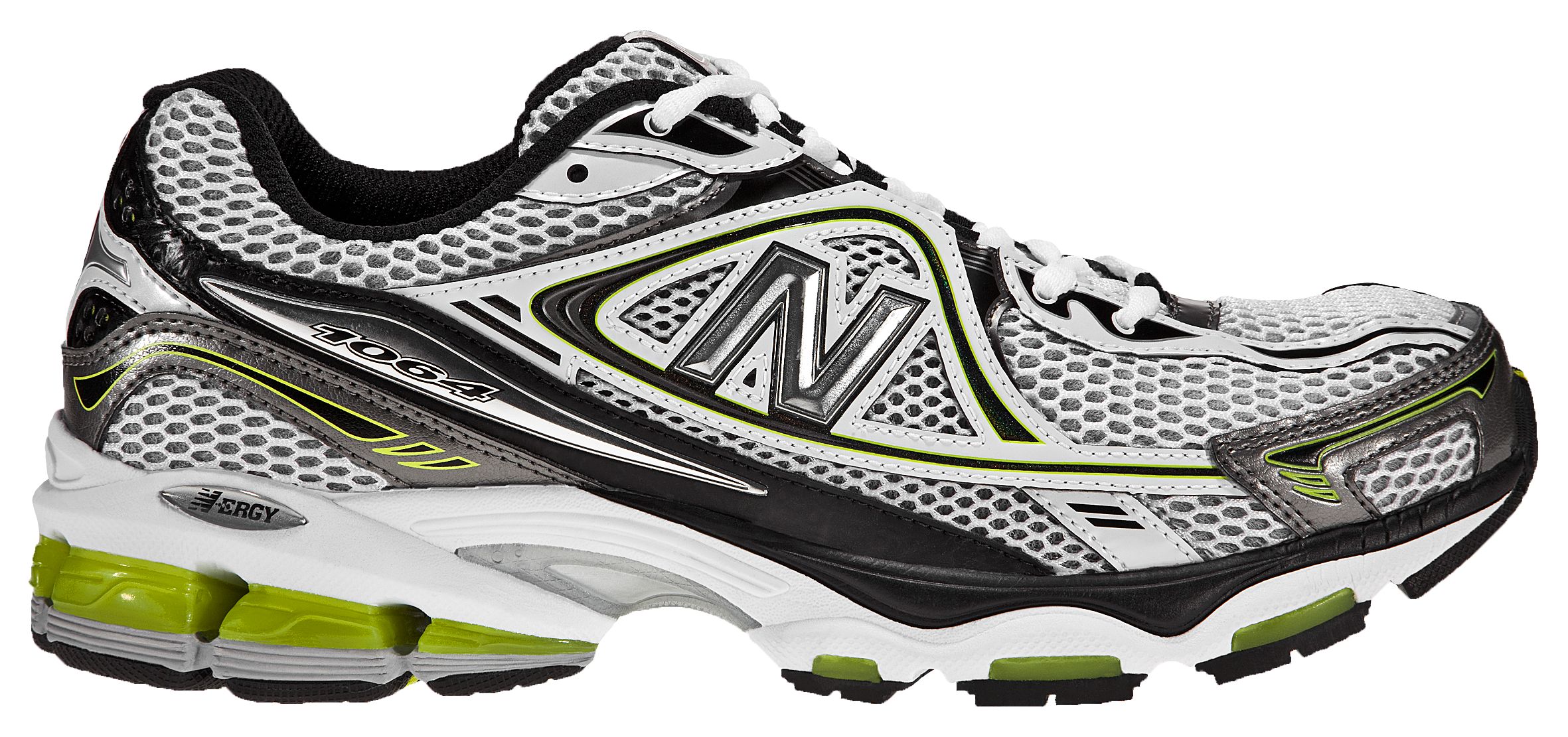 New Balance 1064, Silver with Black & Lime Green