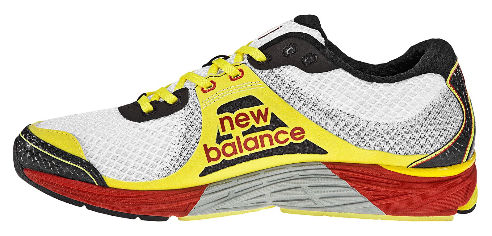 New Balance 1190, White with Yellow &amp; Red