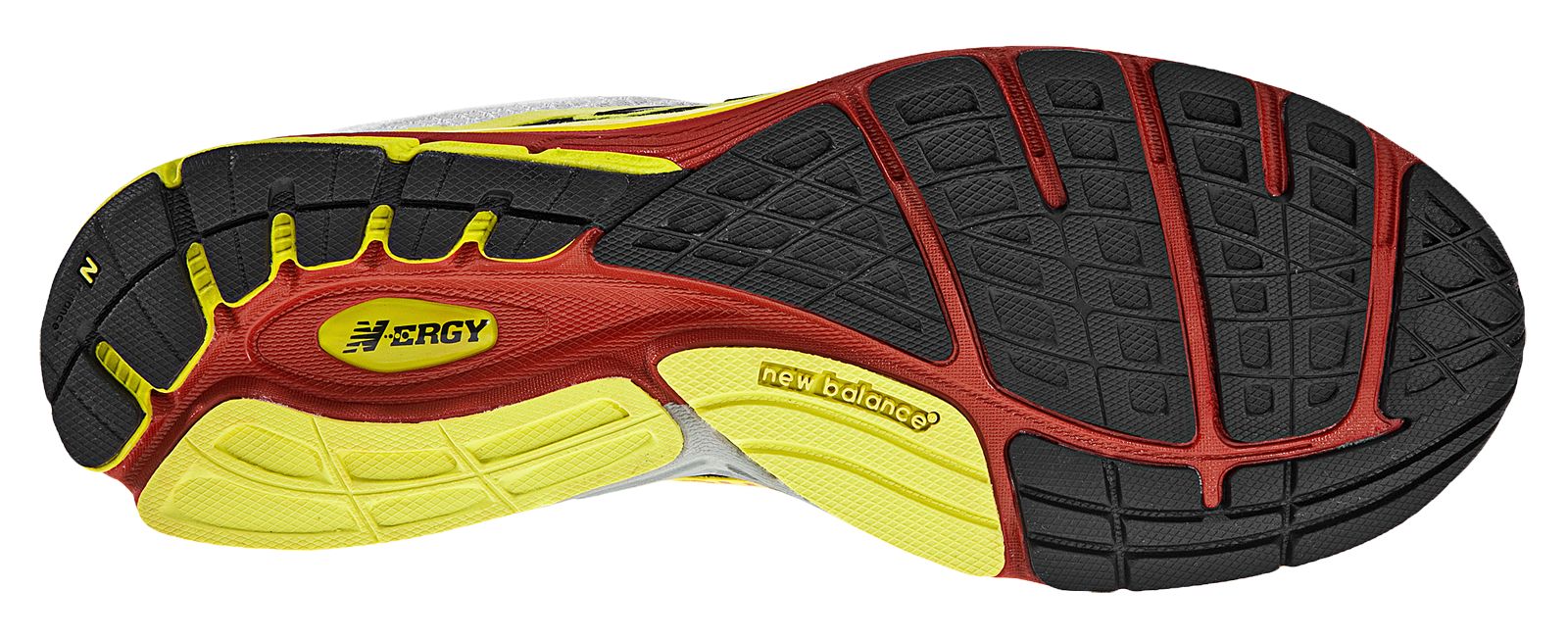 New Balance 1190, White with Yellow &amp; Red