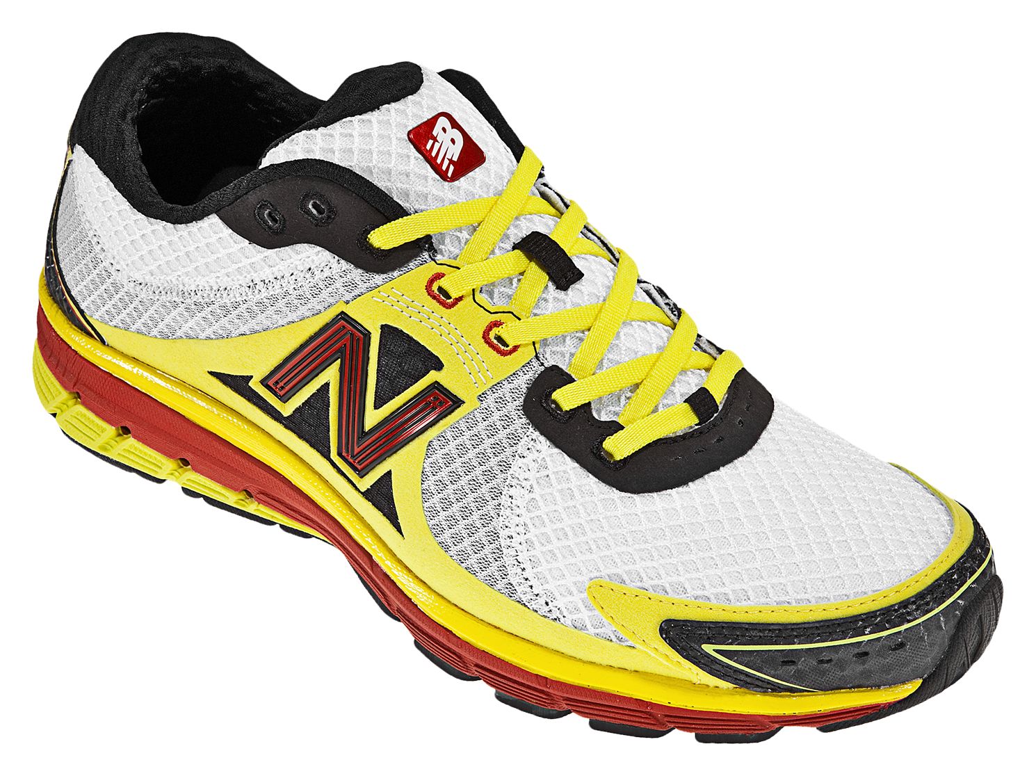 New Balance 1190, White with Yellow &amp; Red