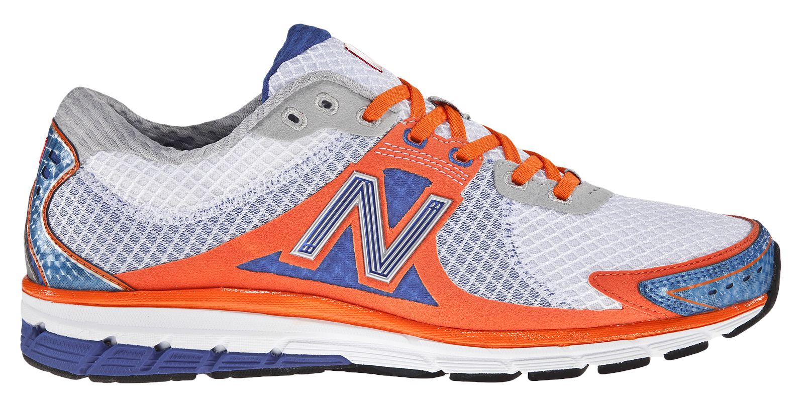 New Balance 1190, White with Orange & Blue