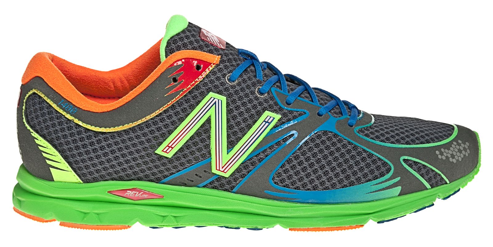 New Balance 1400, Black with Green & Yellow