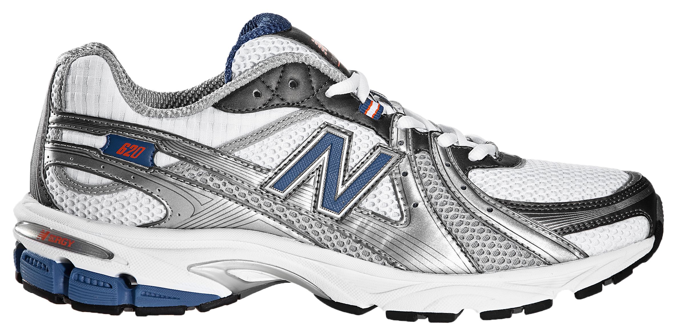 New Balance 620, White with Silver & Blue