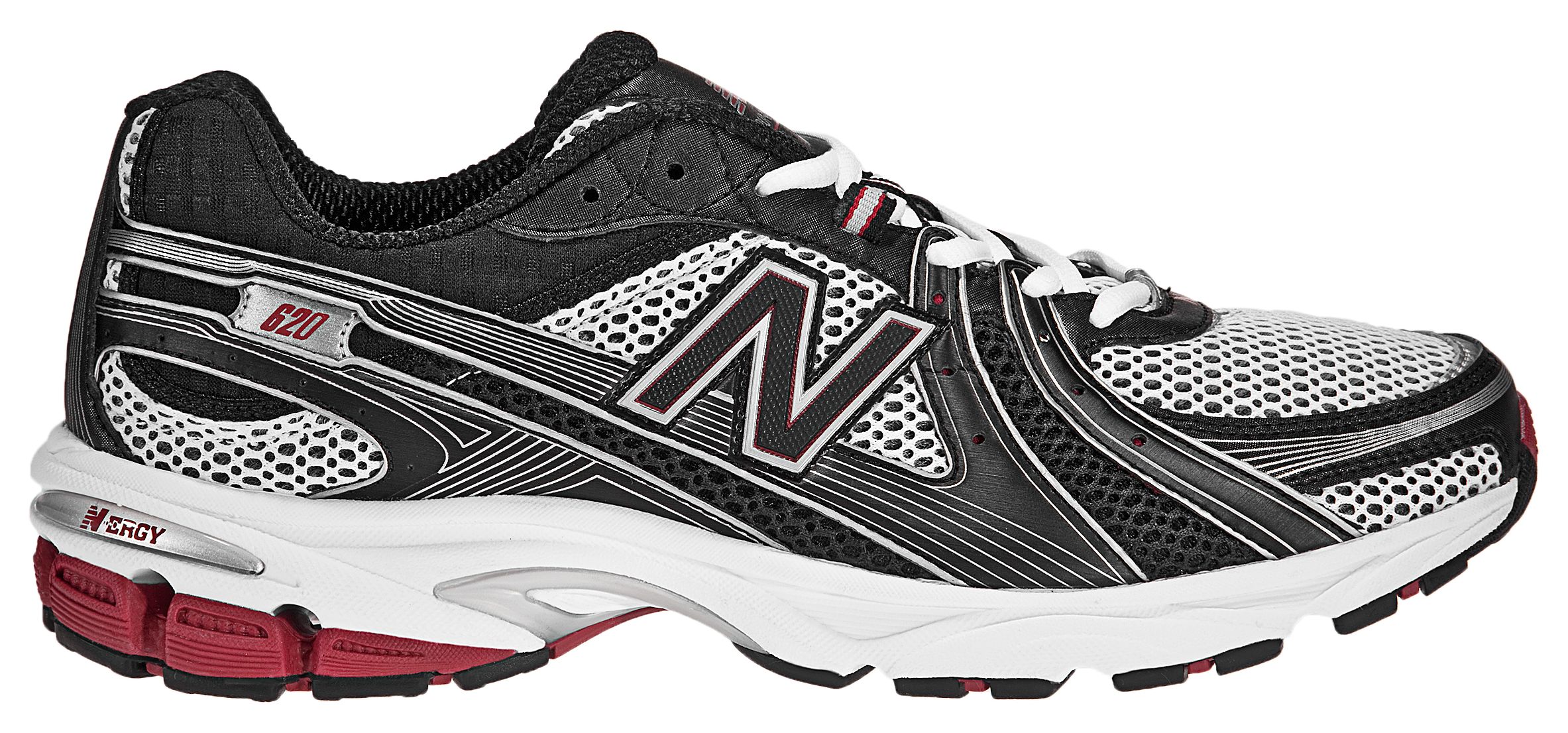 New Balance 620, White with Black & Red