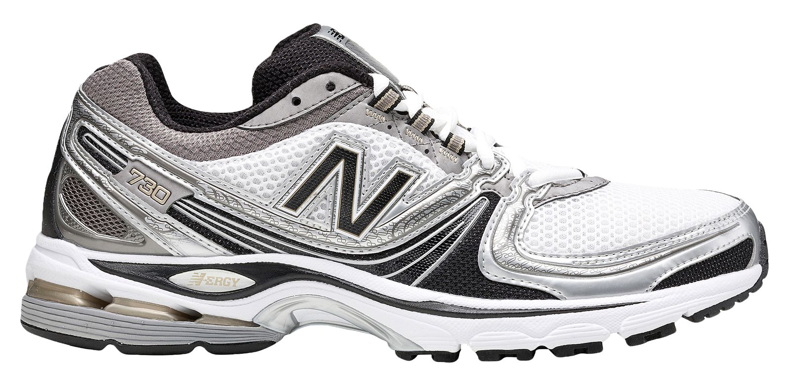 New Balance 730, White with Silver & Black