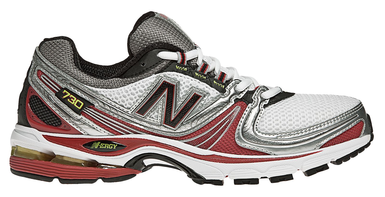 New Balance 730, White with Grey & Red