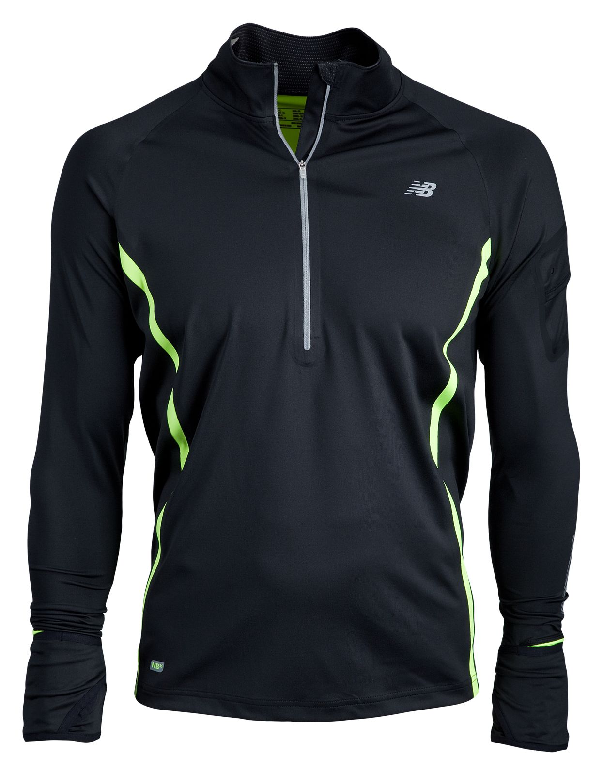 NBx Welded Half-Zip, Black with Hi-Viz Yellow