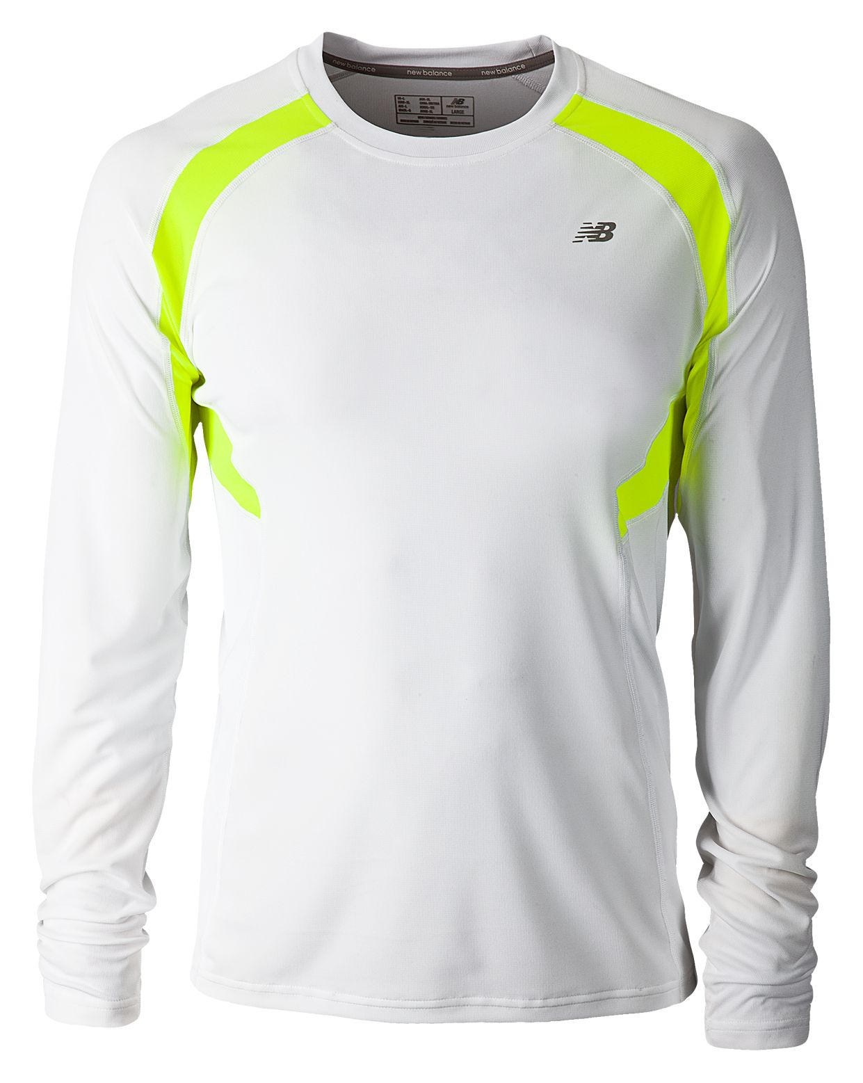 NP Long Sleeve Top, White with Hi-Viz Yellow