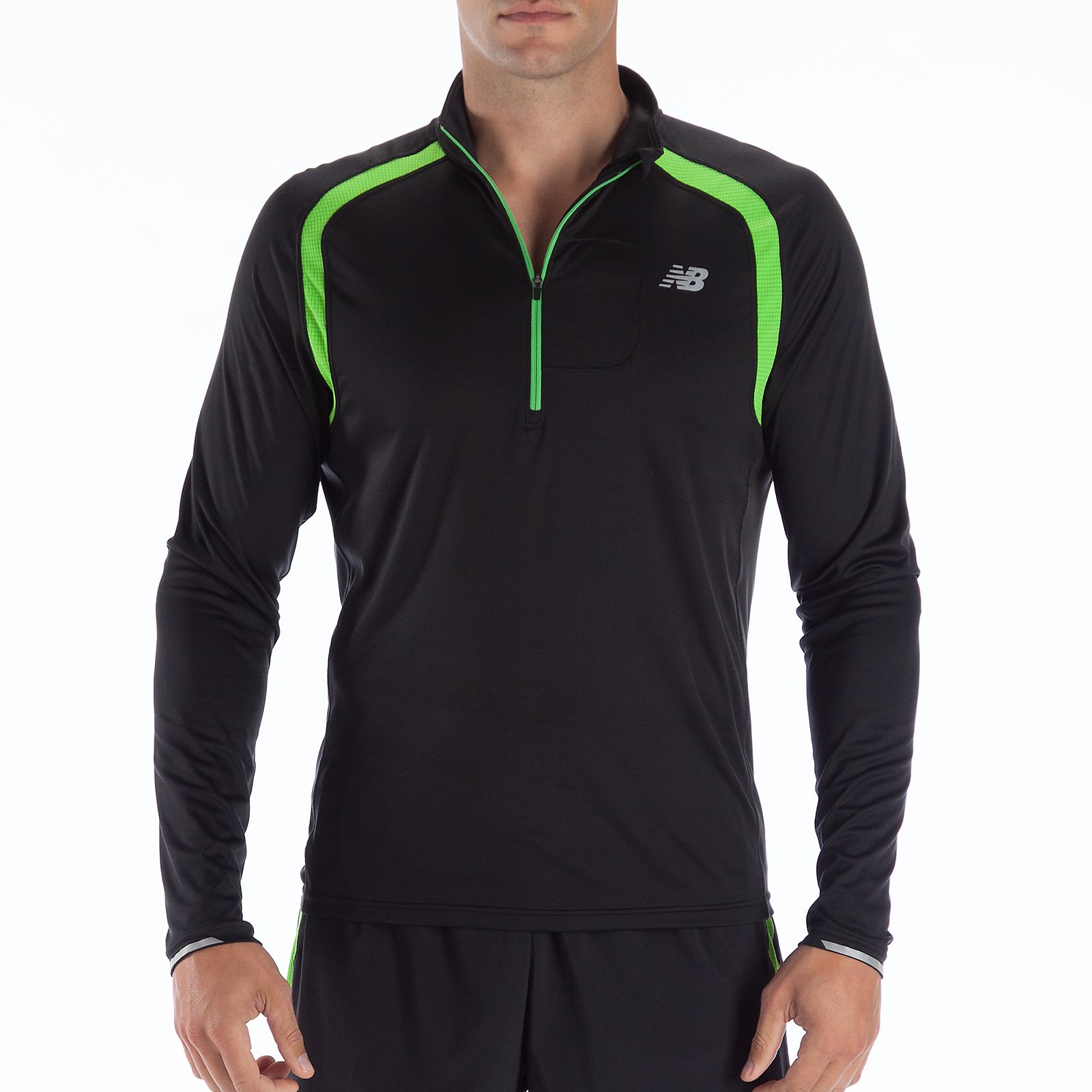 Impact 1/2 Zip, Black with Jazz Green
