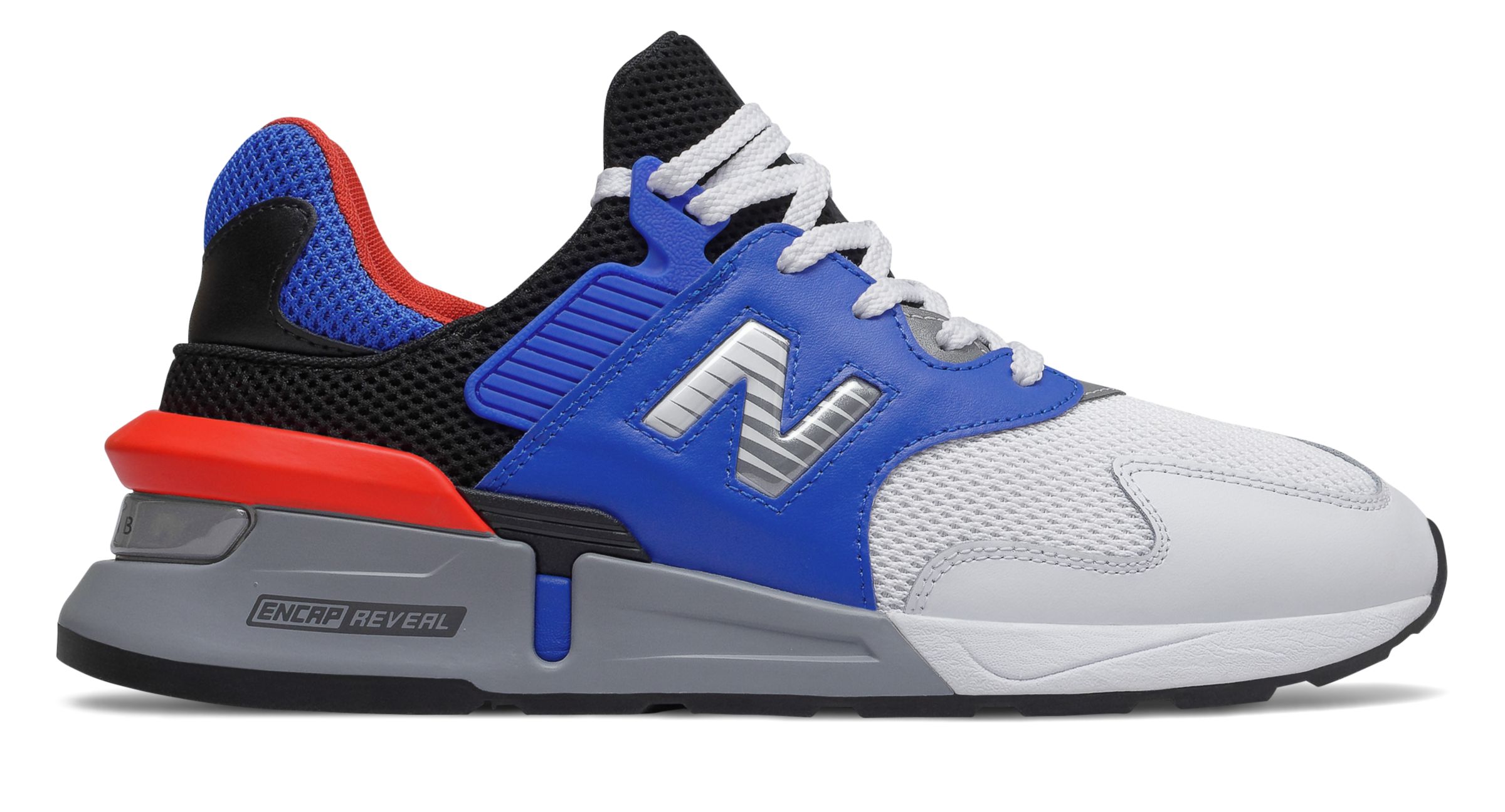 Mens New Balance 997 Sport - Vivid Cobalt/Coral Glow, Vivid Cobalt/Coral Glow - MS997JCE