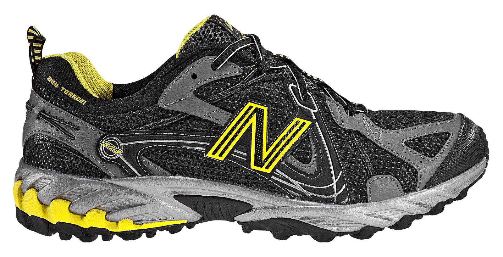 New Balance 573, Black with Grey & Yellow