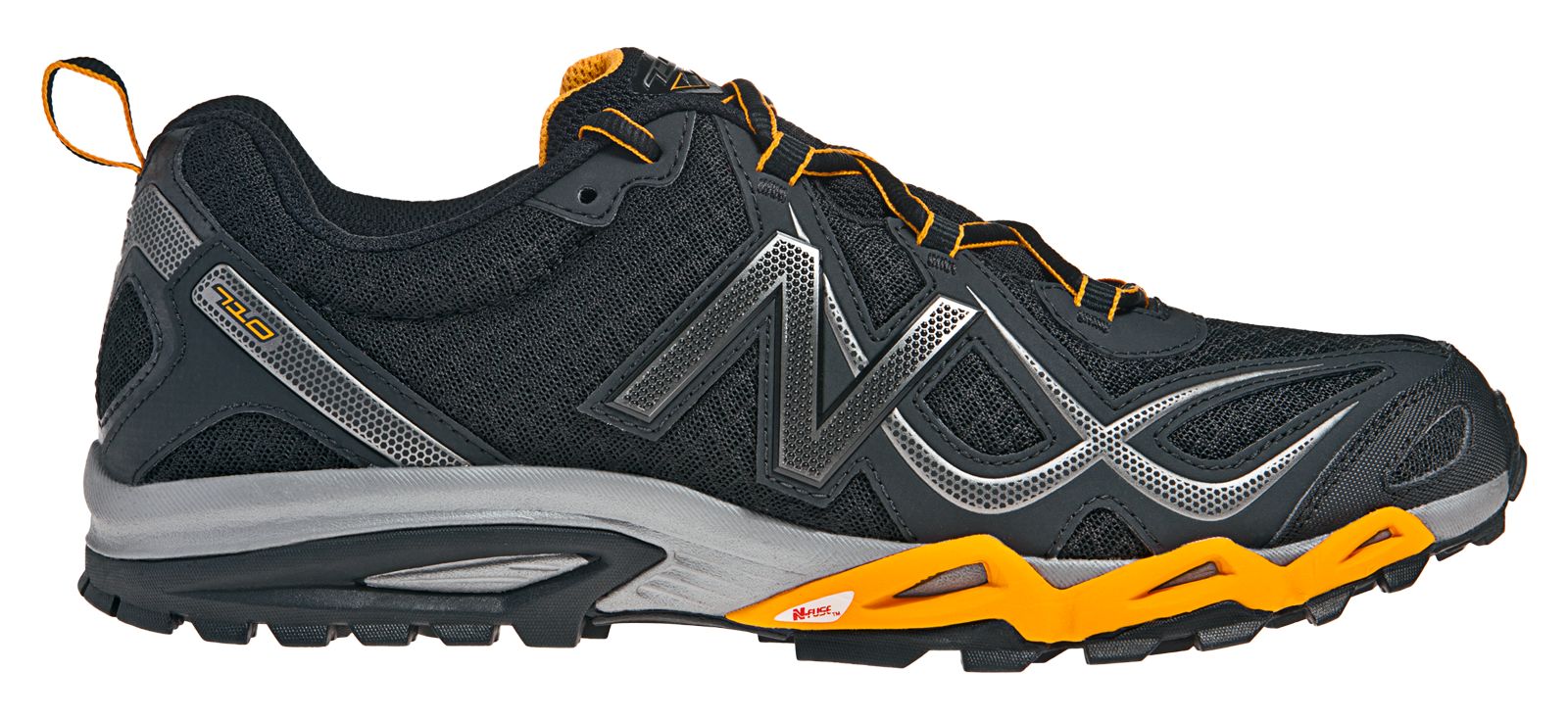 New Balance 710, Black with Orange & Grey