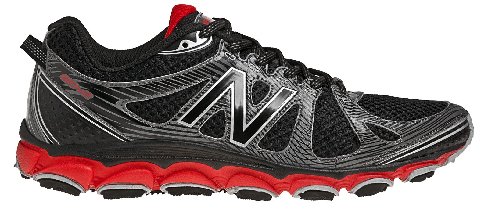 New Balance 810v2, Black with Red & Grey