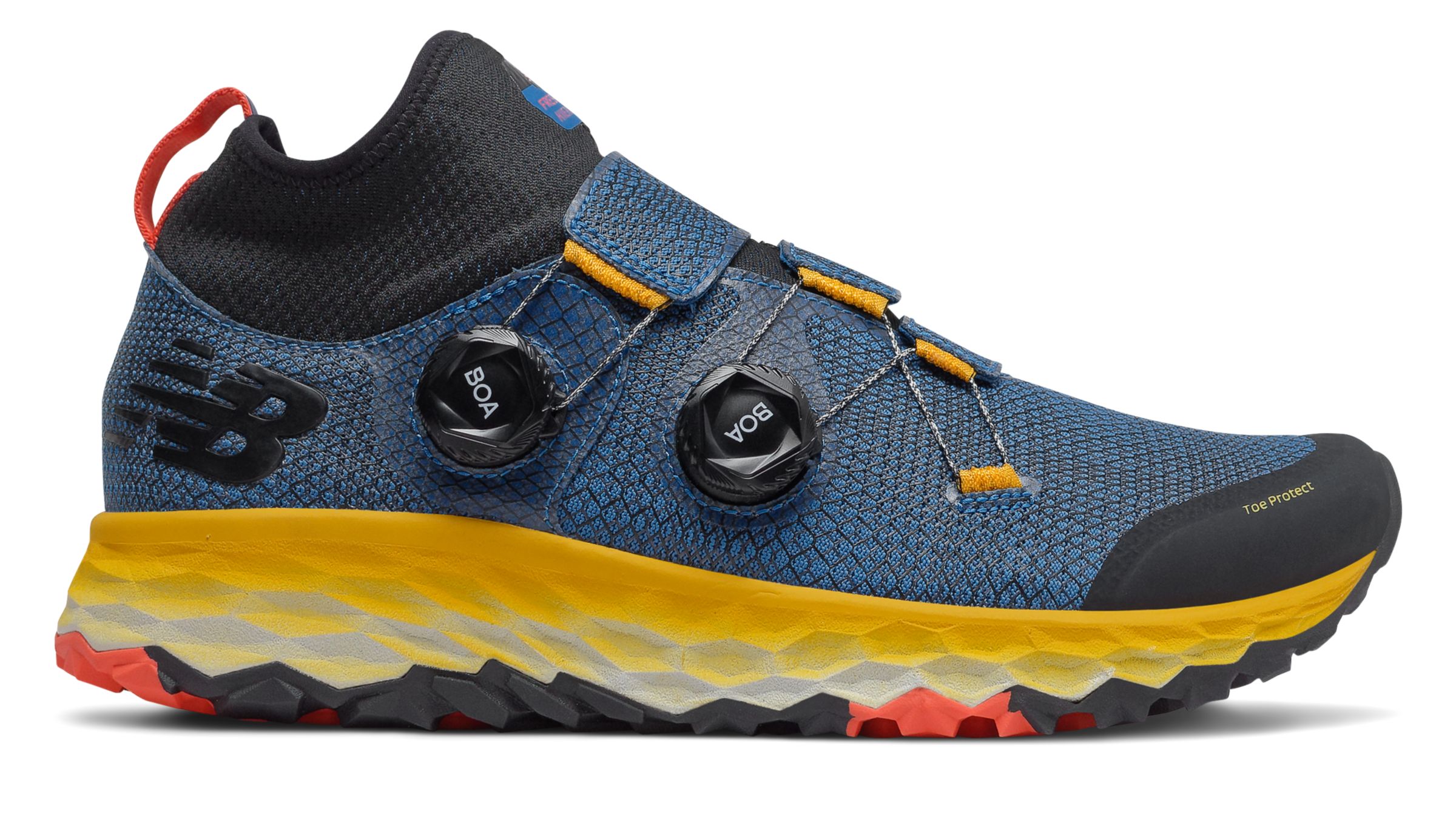 New Balance Fresh Foam Hierro Boa Running Trainers - Neo Classic Blue/Varsity Gold/Black - MTHBOABY