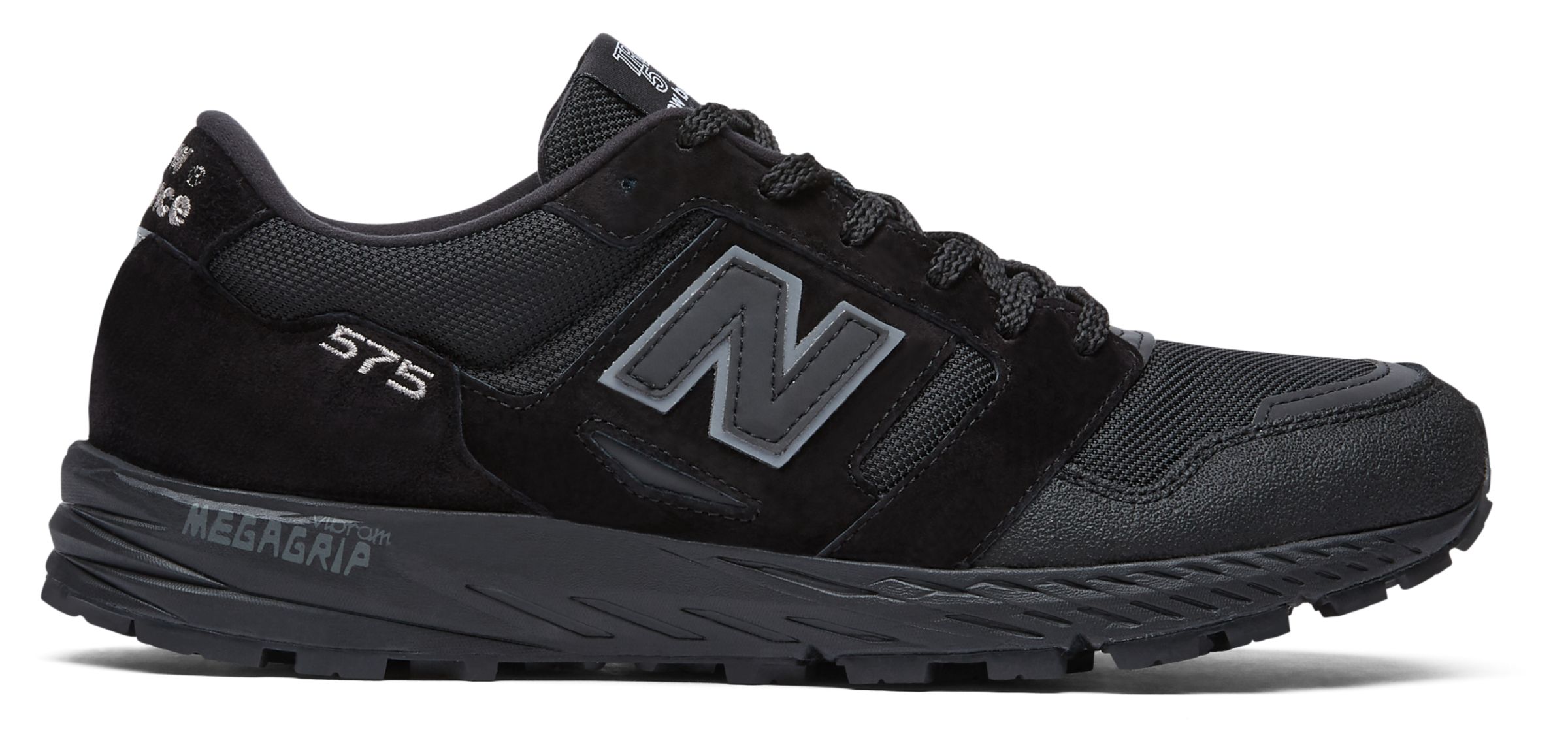 New Balance Made in UK 575 Shoes - Black/Black Caviar/Lime - MTL575KL