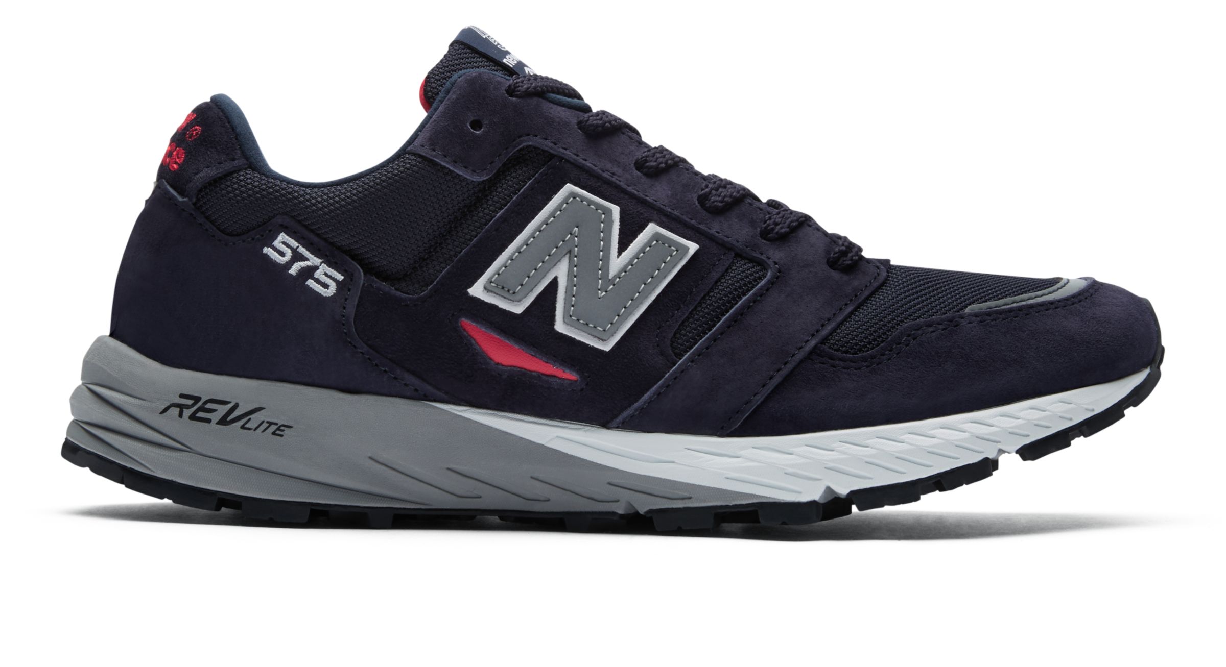 New Balance Made in UK 575 Shoes - Navy/Grey/Red - MTL575NG