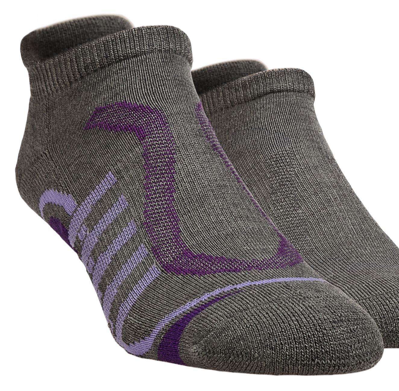 Tab No Show (2 Pack), Charcoal with Purple