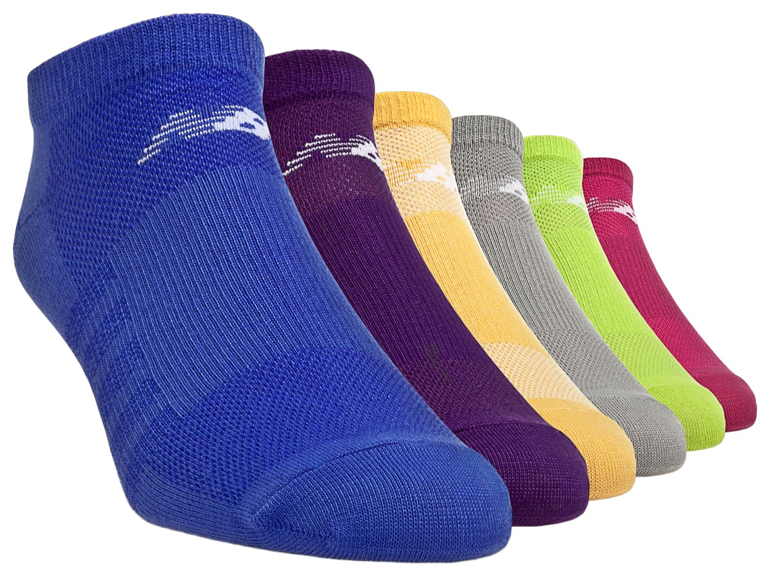 No-Show (6 pairs), Yellow with Blue & Green Gecko
