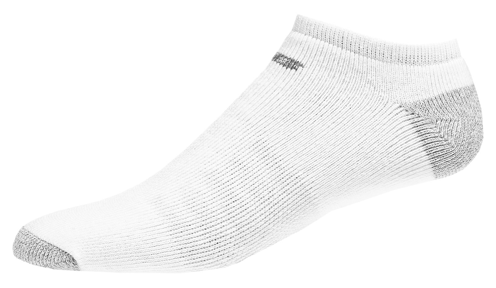 Core No-Show (4 pack), White with Grey
