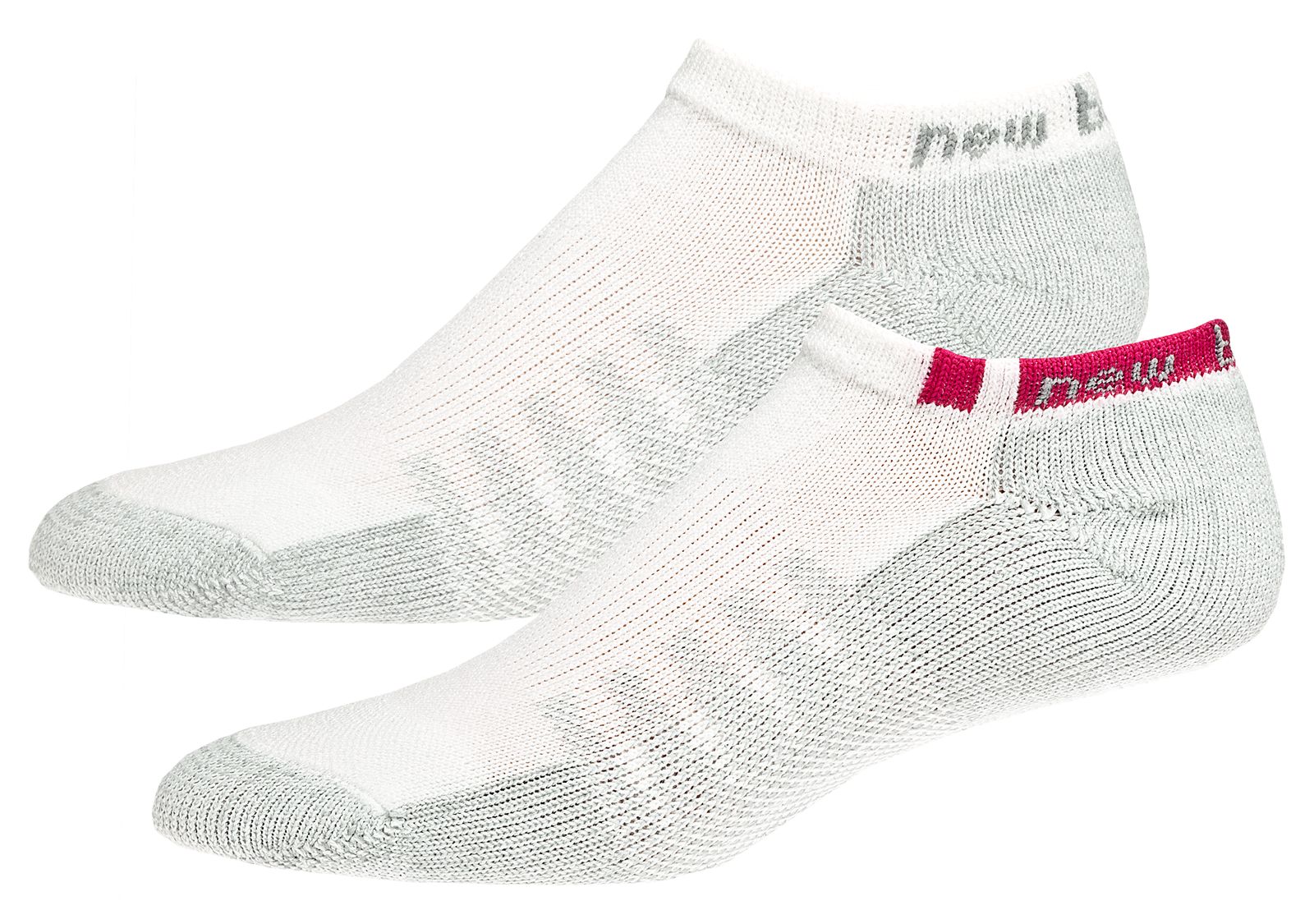 No Show with Coolmax® (2 pack), White with Grey