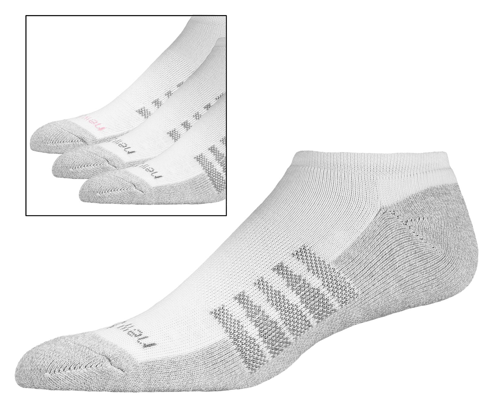 Coolmax No-Show (3 pack), Asphalt
