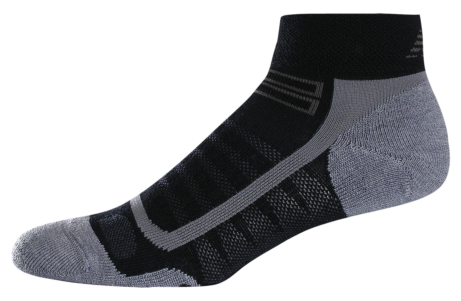 Elite Trail Runner Quarter (1 pair), Black with Grey